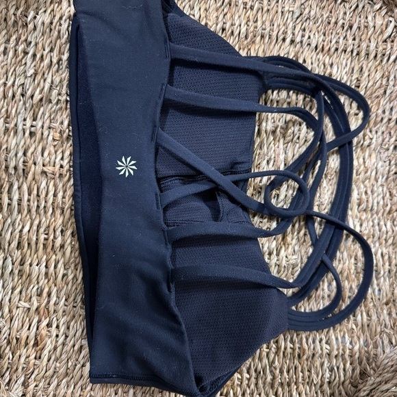Athleta “Hyper focused” style criss cross strappy bra top black XS EUC - Picture 3 of 3
